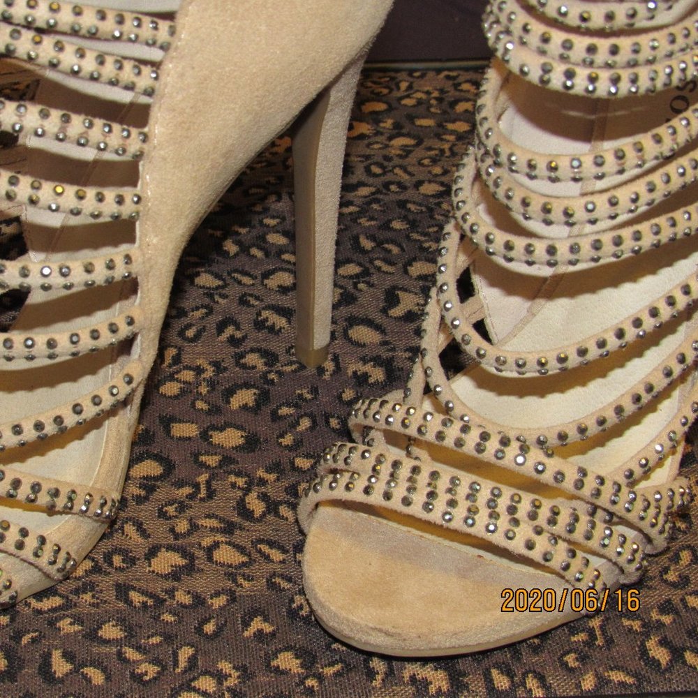 Zigi Soho tan / nude open toe high heel